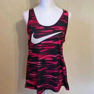 The Nike Tee Athletic Cut Black and Pink Size Large Dri-Fit Shirt Tank Top.